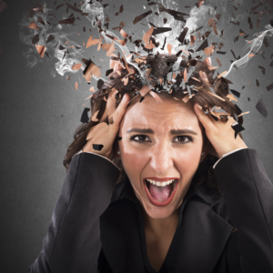 Image is of woman feeling stressed.